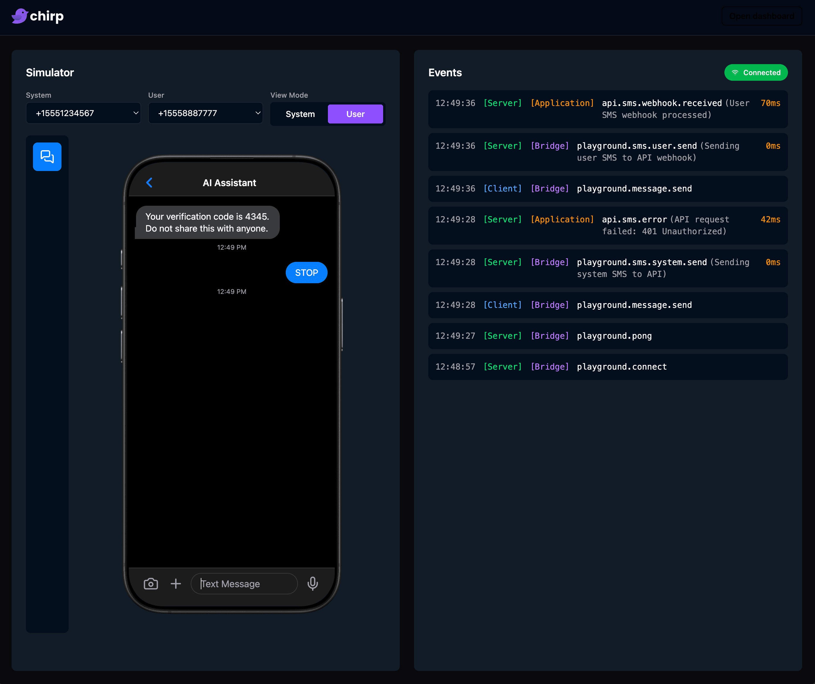 Chirp Playground screenshot